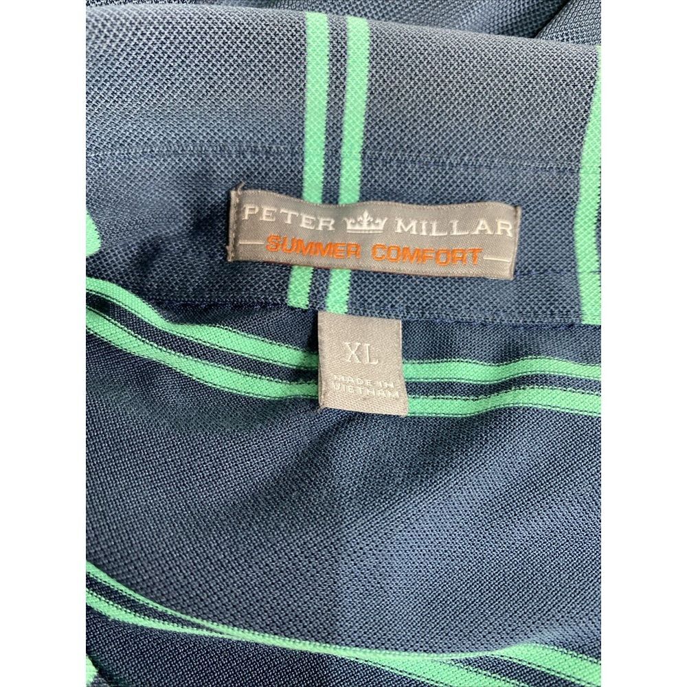 Peter Millar Summer Comfort Men‎ Golf Polo Shirt XL Carolinas Golf Blue Striped - Picture 8 of 10